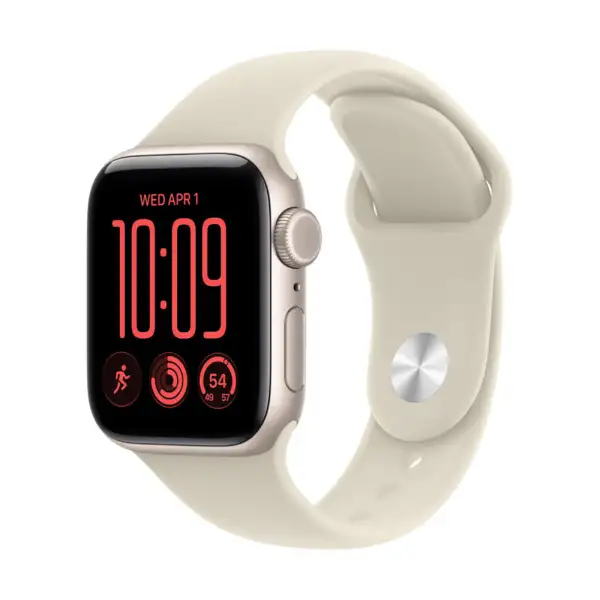 Apple Watch SE 3(GPSモデル)- 40mm MJKR4J/A スターライトアルミニウムケースとサンドスポーツバンド - S/M