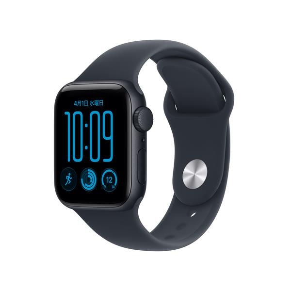 Apple Watch SE 3(GPS + Cellularモデル)- 44mm MJLT4J/A ミッドナイトアルミニウムケースとネイビーブルースポーツバンド - M/L
