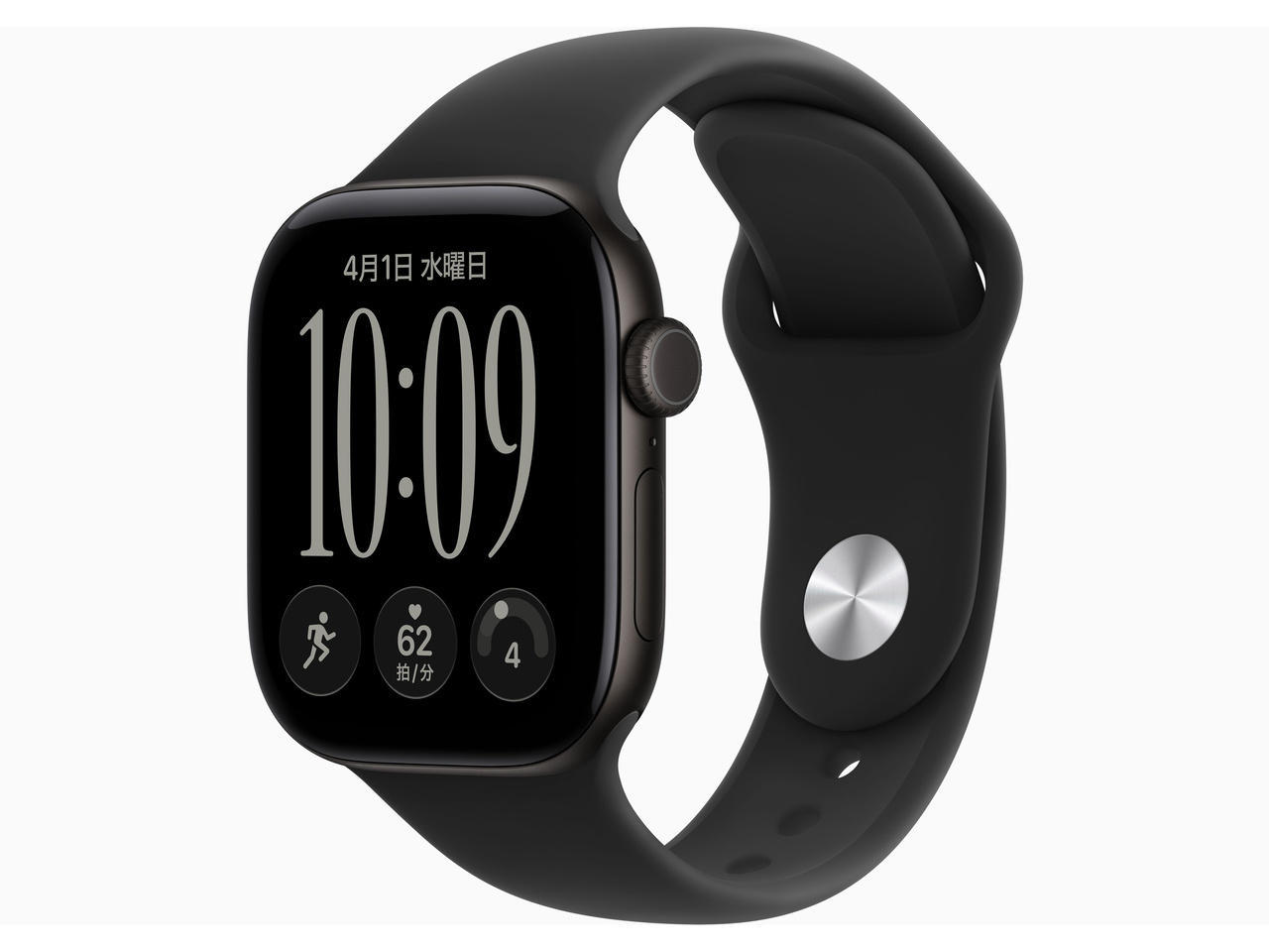 Apple Watch Series 12(GPS + Cellularモデル)- 42mm MJG04X/A ブラックアルミニウムケースとブラックスポーツバンド - S/M