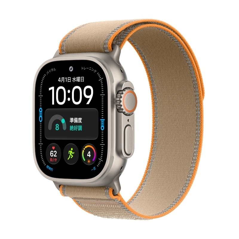 Apple Watch Ultra 4 (GPS+Cellularモデル) 49mm MJAQ4X/A ナチュラルチタニウムケースとサンドトレイルループ M/L