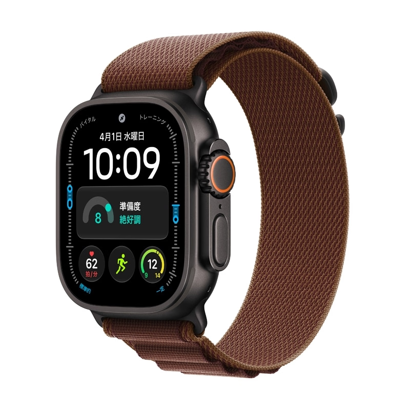 Apple Watch Ultra 4(GPS + Cellularモデル)- 49mm MJC24X/A ブラックチタニウムケースとバーガンディアルパインループ L